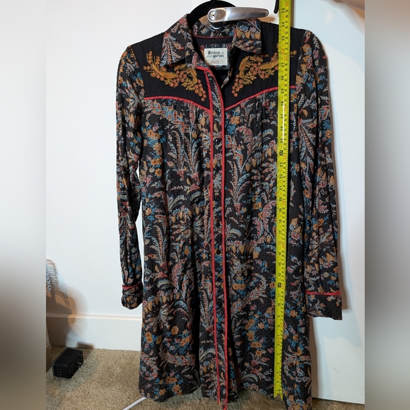 Holding Horses Anthropologie Escalante Shirt Dress Sz 00 Rodeo Western Prairie - Picture 15 of 16